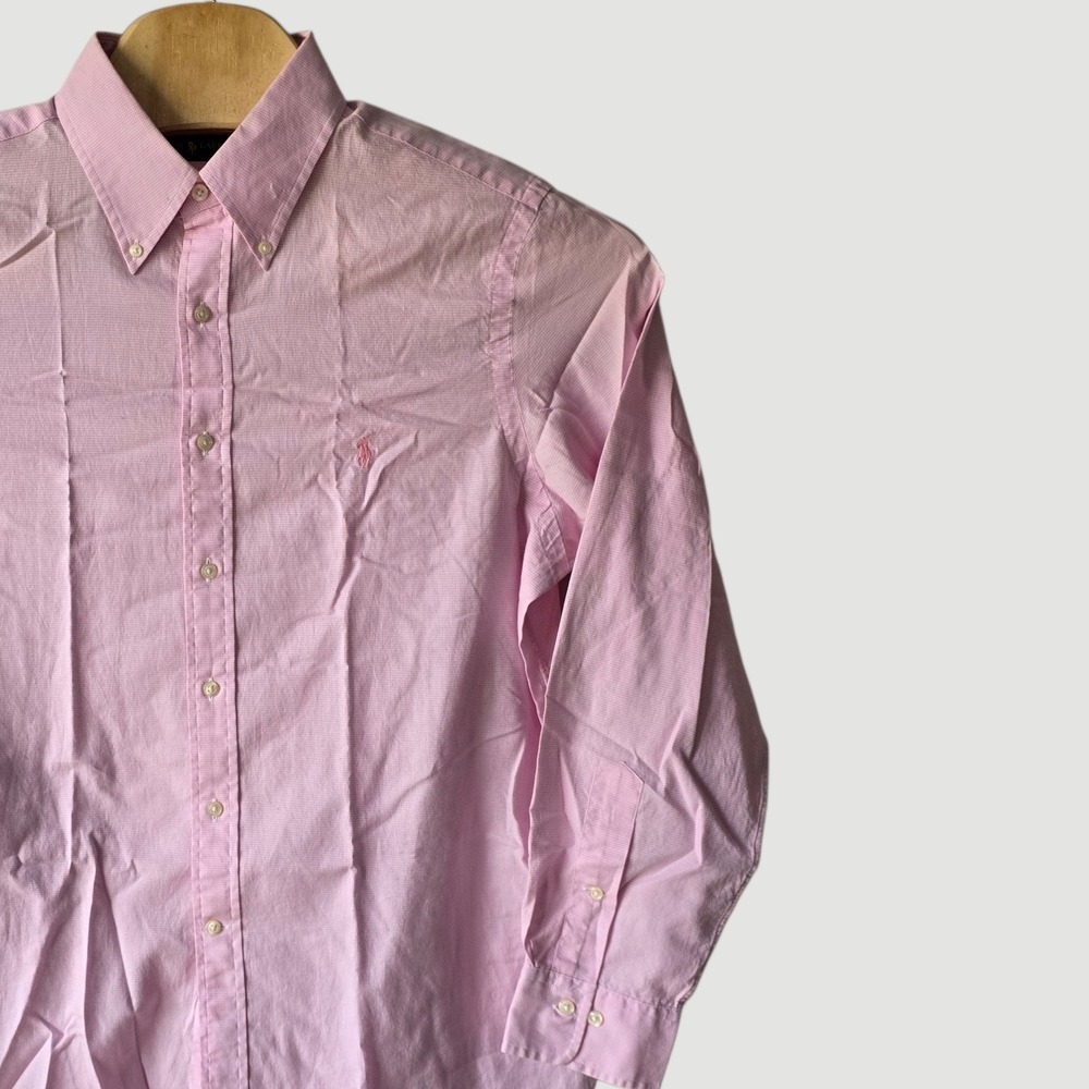 Ralph Lauren Men's Pink Button Down Shirt Classic Fit Size 16 1/2 Long Sleeve
